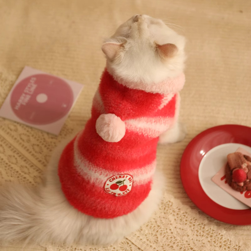 Gato imitación de visón chaleco encapuchado ropa de mascotas Garfield invierno para evitar la pérdida de ropa de invierno para gatos cachorros de invierno