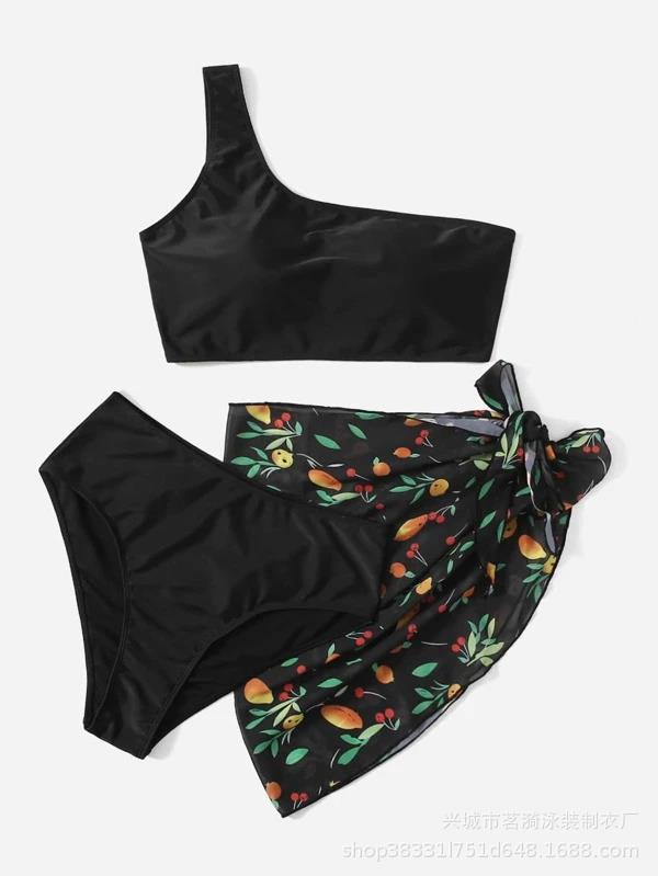 Mingyi nuevo europeo y americano de un hombro sexy mujer dividida moda Bikini natación traje de baño de tres piezas para mujer