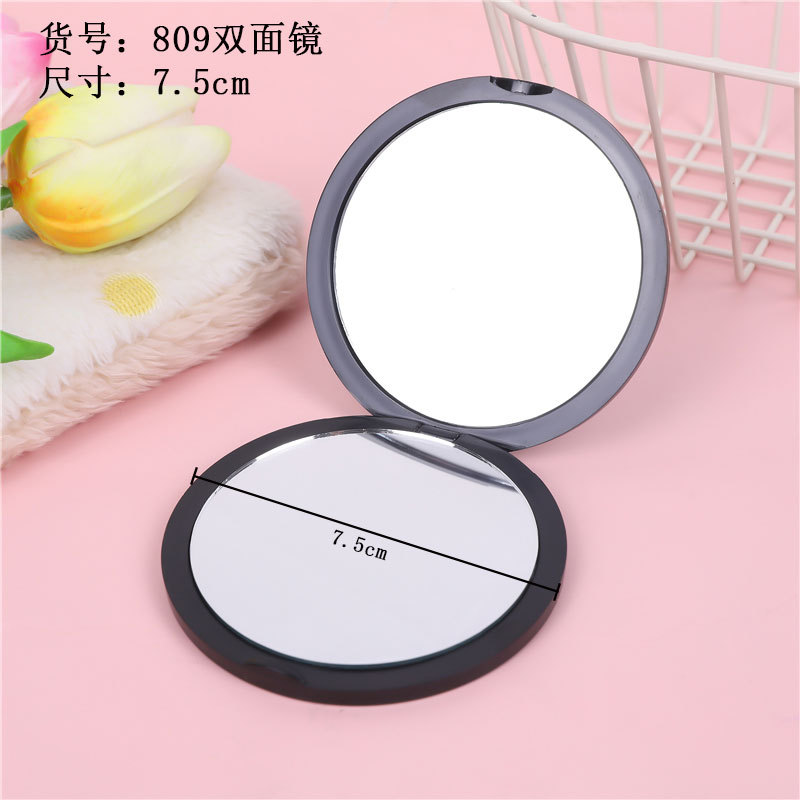 Espejo de maquillaje plegable de plástico con diseño de dopamina, espejo pequeño redondo, espejo de mano portátil de doble cara abatible, espejo plegable.