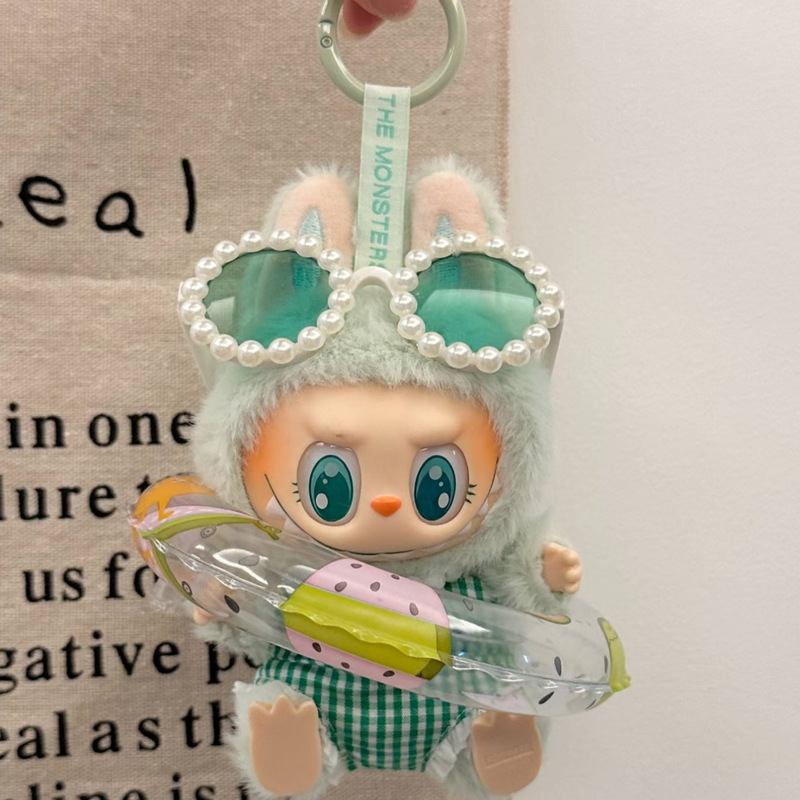 Labubu Swimsuit Vacation Set Labubu Vinyl Coca-Cola Baby Clothes First, Second and Third Generation 17cm Summer Standing