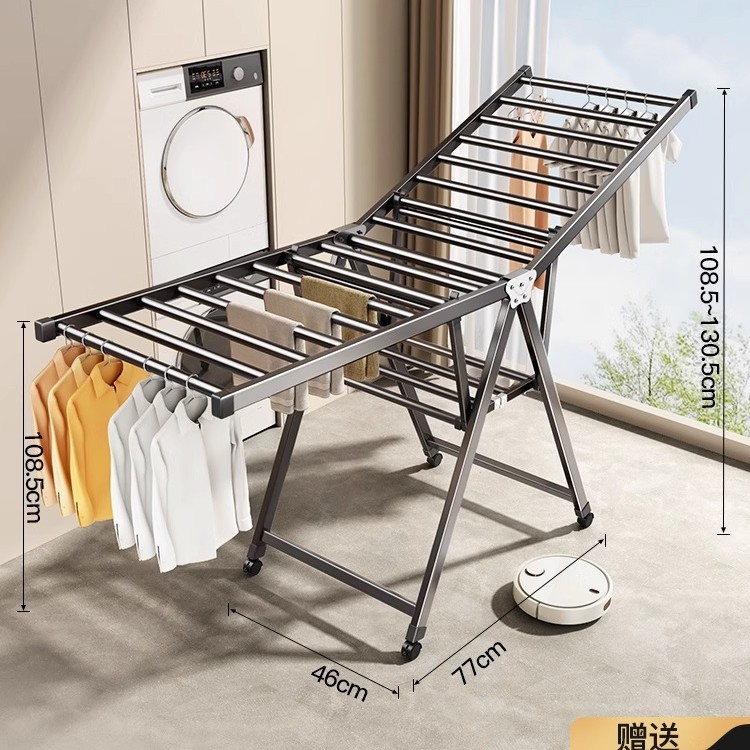 Percha de secado de ropa plegable multifuncional interior multicapa percha de ropa balcón percha de ropa para bebés fábrica directa