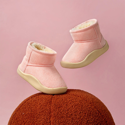 Happy Mary Children's Cotton Shoes Winter Baby Short Boots Women's Boots Anti-Slip Boys' Velvet Warm Children's Snow Boots