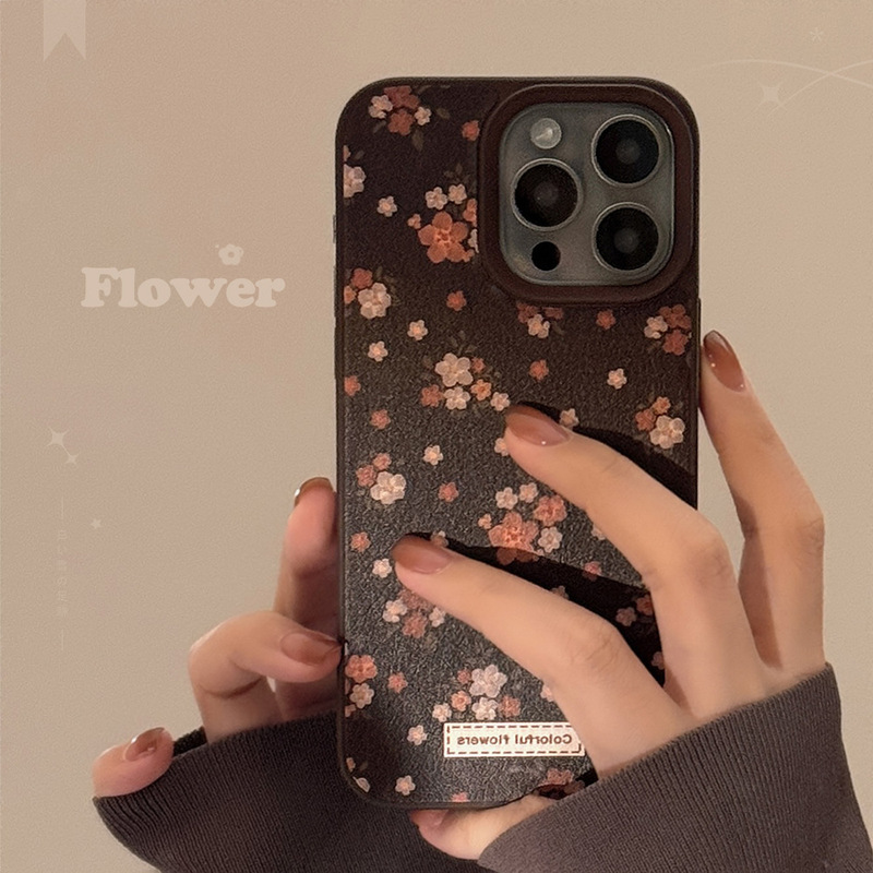 Gentle Floral iPhone 17 Pro Max Phone Case Leather Suitable for 16, 13, Autumn and Winter, 12, Retro, 11, Melard