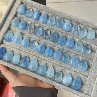 海蓝宝吊坠海蓝宝水滴吊坠可塘厂家批发海蓝宝|ms