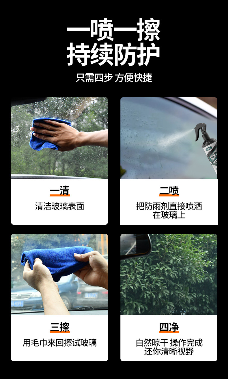 Jiangmeiqi Rainproof and Anti-Fog Agent for Car Windshields, Anti-Rain and Anti-Fog Spray for Rearview Mirrors, Glass Defogger