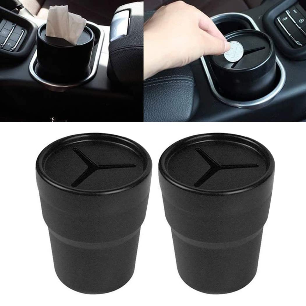 Multi-functional car mini dustbin with lid desktop storage ashtray storage box car cup holder trash can