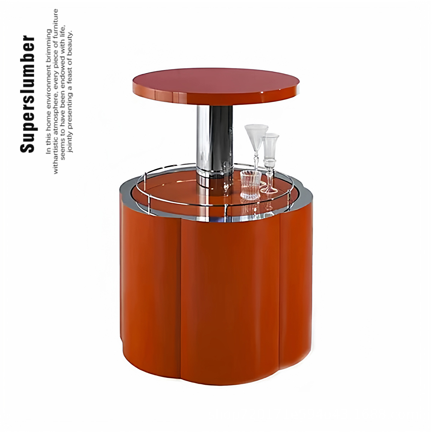 Italian Light Luxury Adjustable Wine Cabinet High-End Villa Home Creative Designer Art Small Petal Wine Cabinet