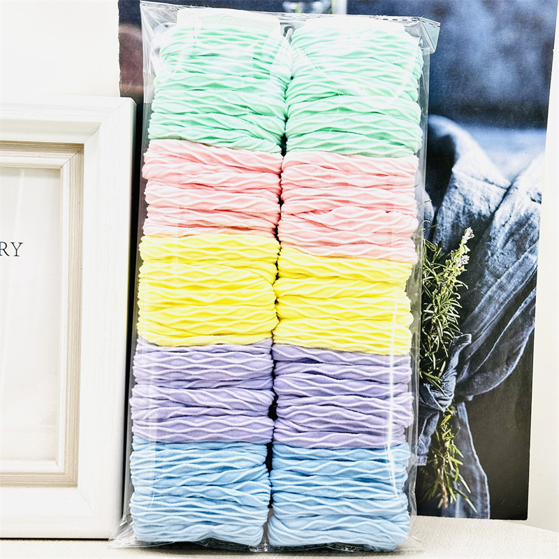 Estilo coreano accesorios para el cabello rentable etiqueta simple cuerda de pelo 5 tarjetas gran cuerda de pelo sin costura 2 yuanes tienda tocado