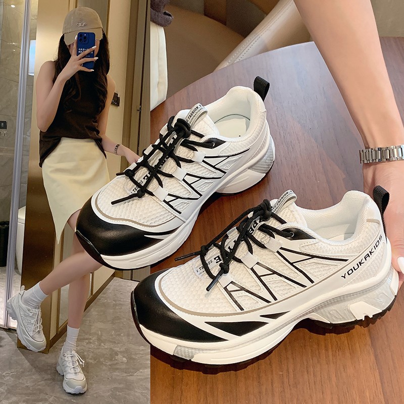 Torre Shoes 여성용 두꺼운 얇은 통기성 등산 신발 2024 여름 새로운 정품 가죽 높이 증가 부드러운 밑창 캐주얼 여행 신발