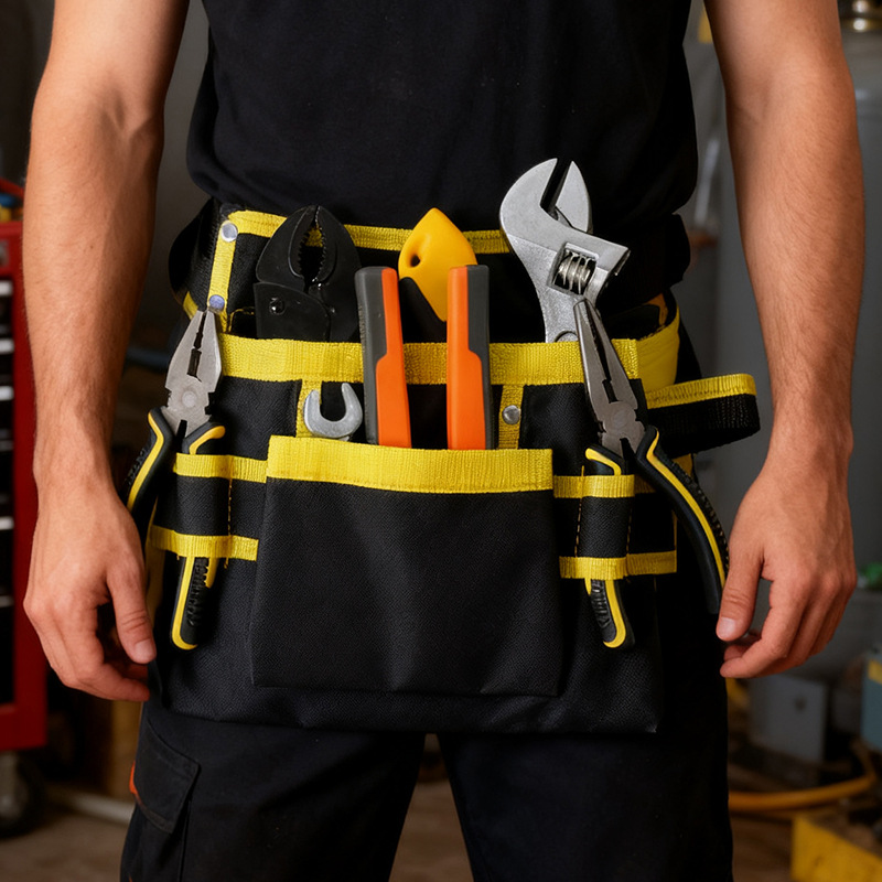 Bolsa de cintura de tela Oxford transfronteriza Kit multifuncional bolsillo ajustable herramientas de mantenimiento bolso de cintura eléctrico