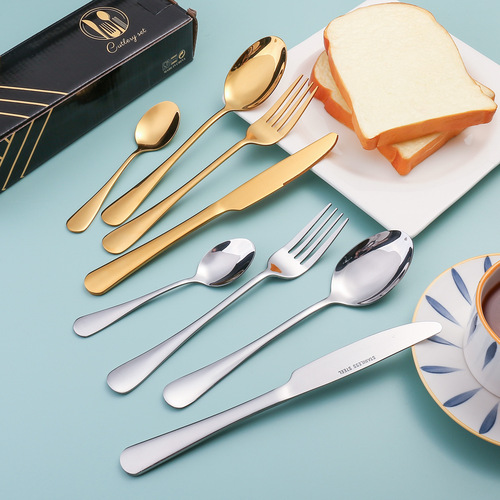 S Mood Tableware Egg Western-style Tableware Set of Stainless Steel Knife Fork Spoon 24-piece Van Gogh Starry Night Tableware Gift Set
