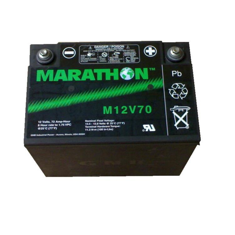 GNB蓄电池12V74AH美国MARATHON蓄电池 M12V70免维护铅酸蓄电池