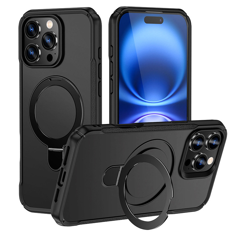 iPhone17ProMaxに適した新モデル、ミリタリーグッドマンスタンド、落下防止携帯電話ケース、Apple 16車載磁気保護カバー|undefined