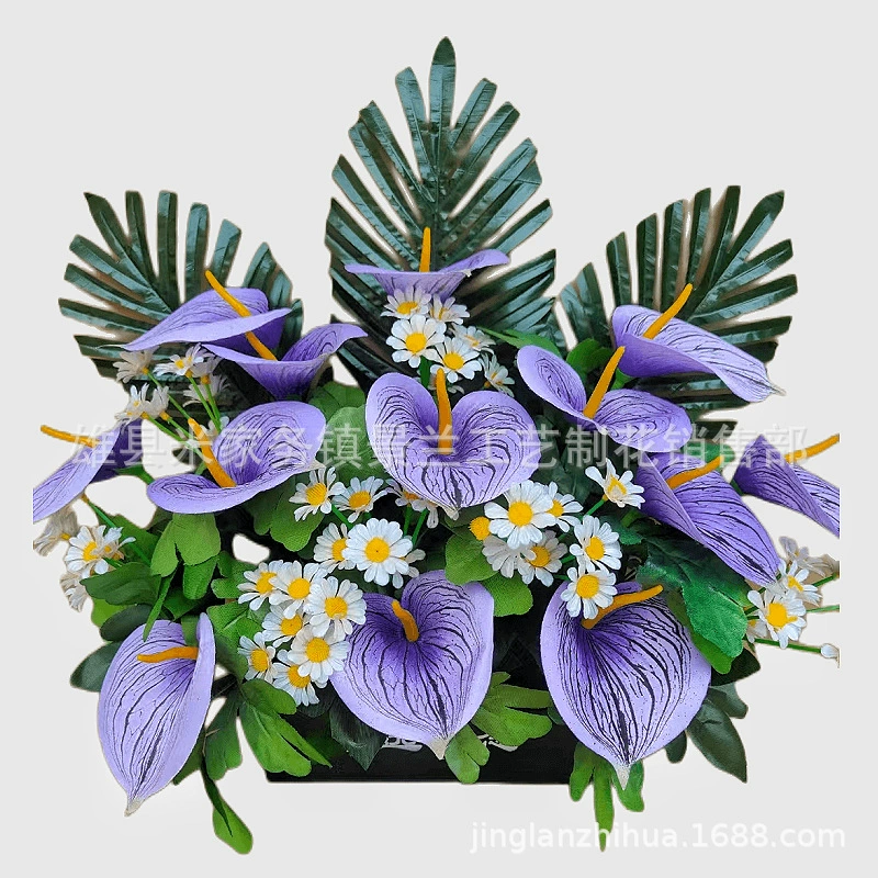Calla lily bonsai Qingming Festival sacrificial supplies Bedding funeral supplies Crystal coffin wholesale cremation blanket