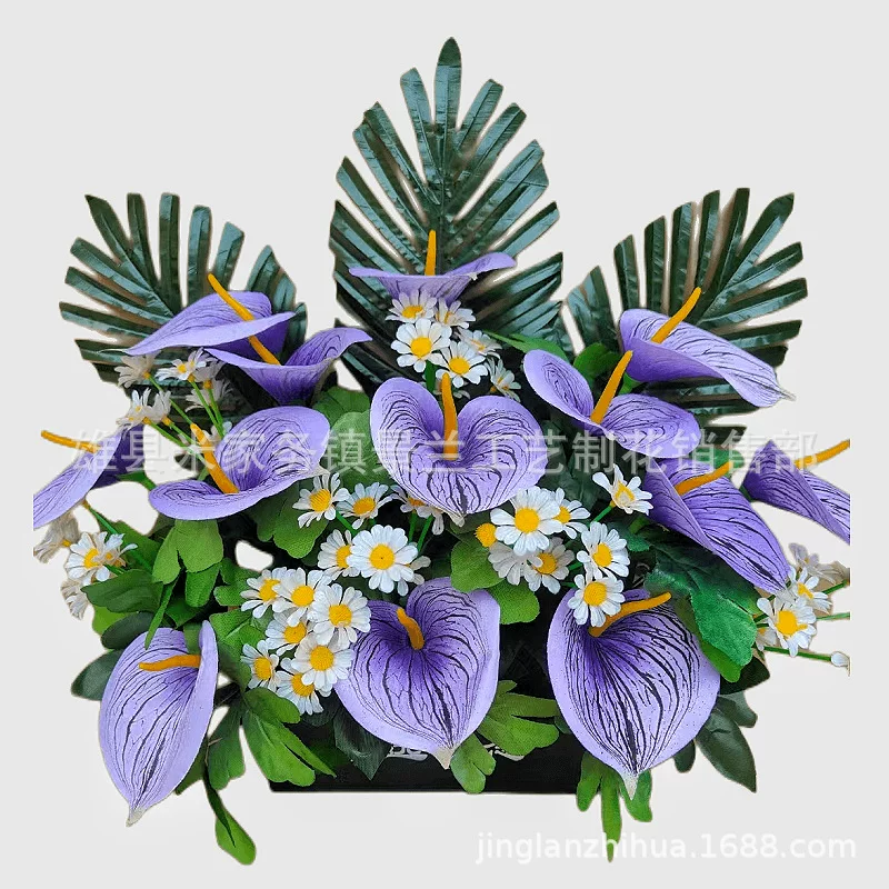 Calla lily bonsai Qingming Festival sacrificial supplies Bedding funeral supplies Crystal coffin wholesale cremation blanket