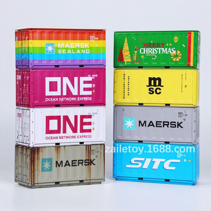 Mini Container Storage Box Alloy Miniature Model Ornaments Table Blind Box Cute Grain Storage Industrial Wind Container Mini Container Storage Box Alloy Miniature Model Ornaments Table Blind Box Cute Grain Storage Industrial Wind Container