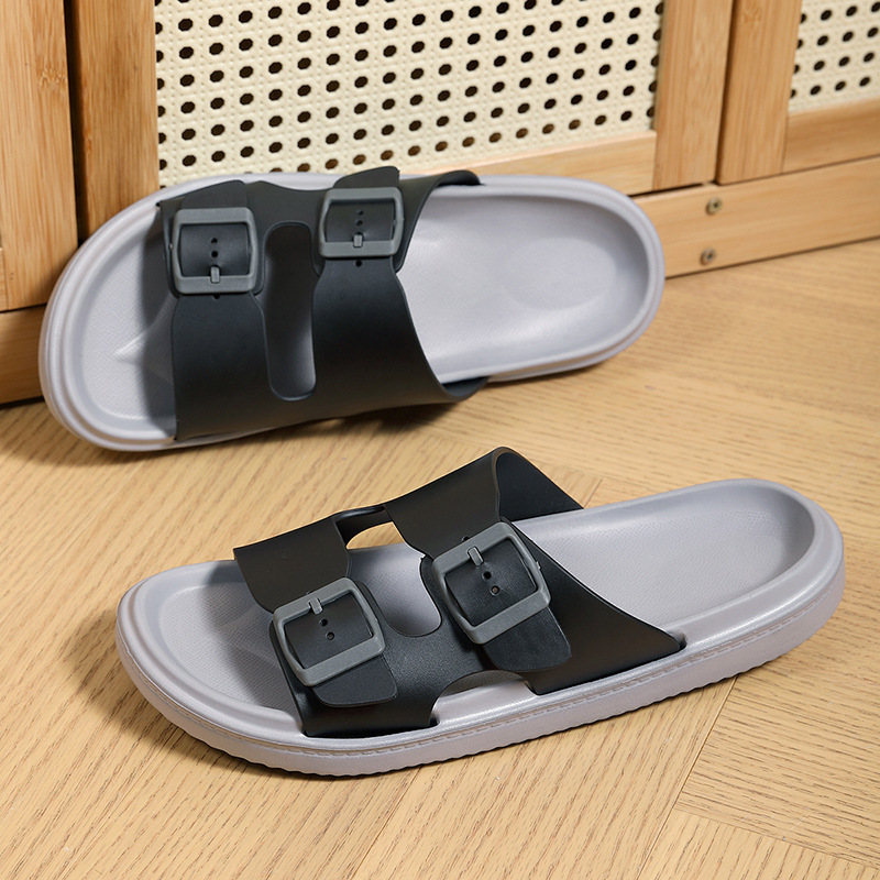 [Fabricante de origen] Nuevos zapatos de hombre de PVC Birken, zapatillas de una palabra, sandalias planas y zapatillas de todo fósforo de moda, zapatos de playa