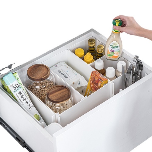 Kitchen storage box Japanese rectangular cabinet right-angle storage rack plastic sundry household desktop snack organizer basket