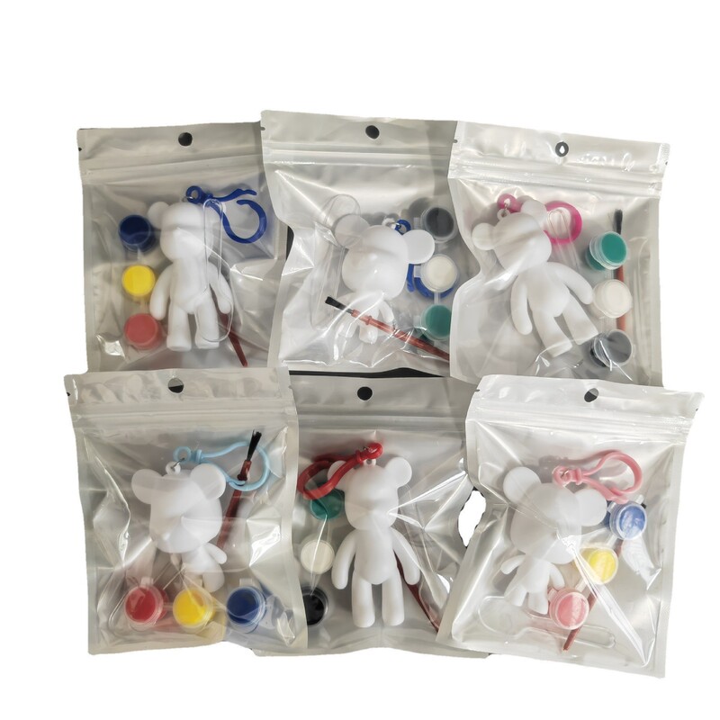 新品流体暴力熊キーホルダーケース袋セット塗装キーホルダー樹脂石膏プラスチックキーホルダー|undefined