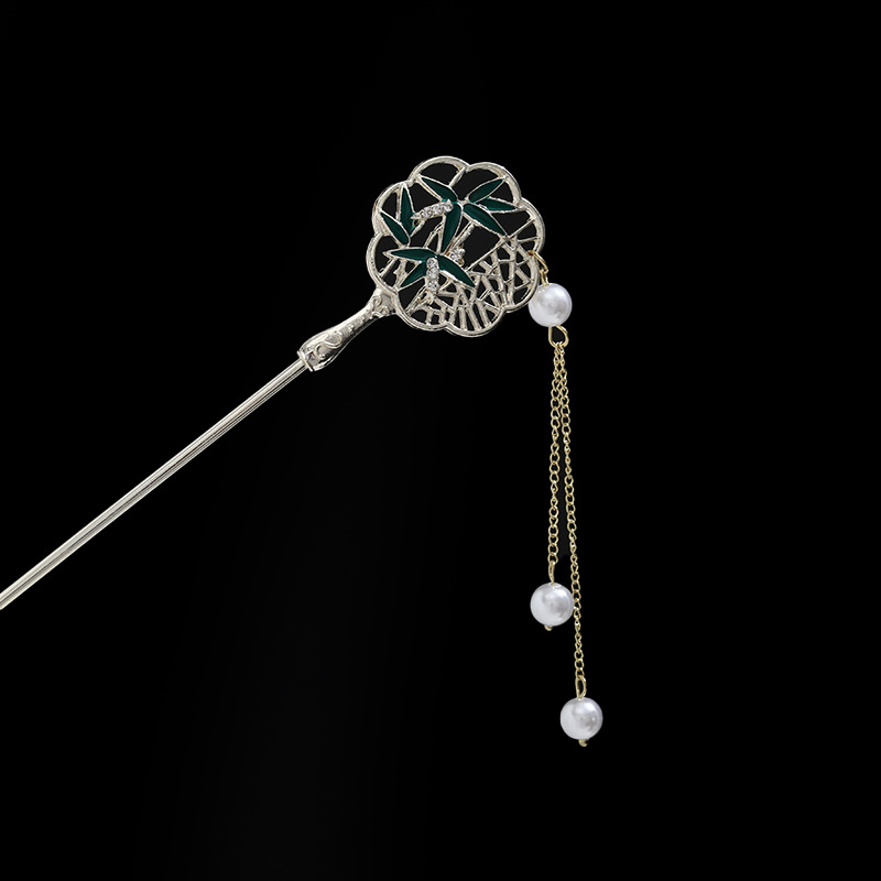 Rosa azul y blanco rhinestone flor horquilla mujeres de alto grado paso sacudida borla rizador de pelo horquilla estilo antiguo hanfu accesorios para el cabello otoño