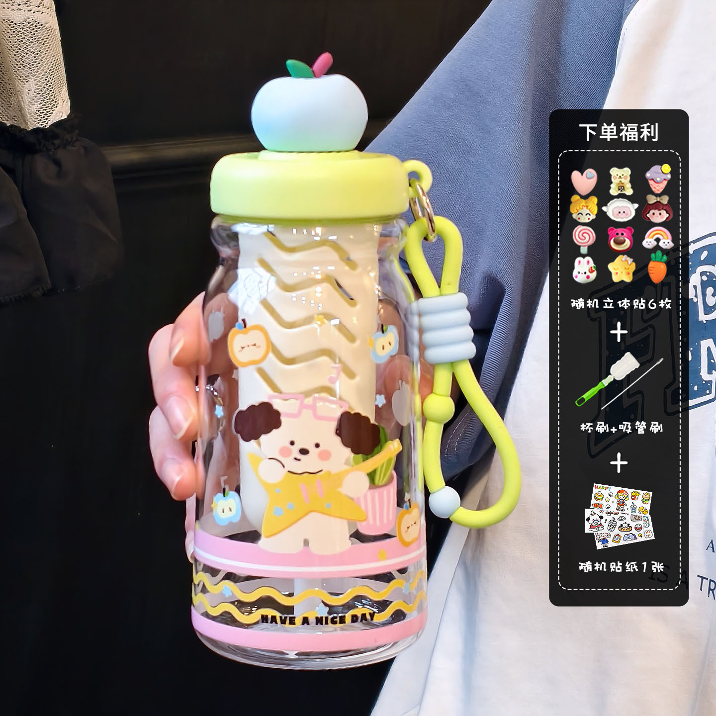 Hermosas tazas de agua de paja de gato para niñas de alto valor facial de verano tazas de té de gran capacidad de flores tazas de plástico resistentes a altas temperaturas estudiantes