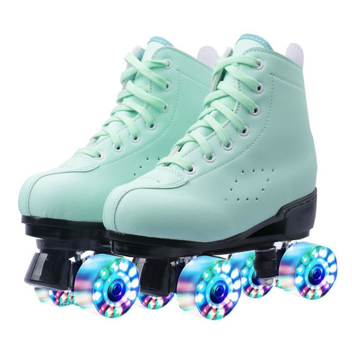 Cross-border special supply for adult double row skates, children's four-wheel skates, adult men's and women's roller skates, roller skates flash
