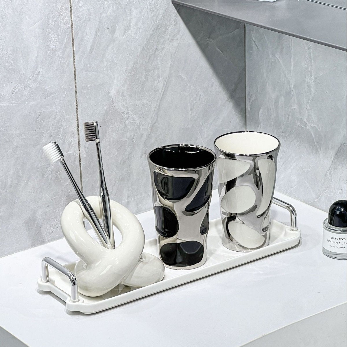 Set de vasos para cepillos de dientes retro de lujo pareja_voghion.com