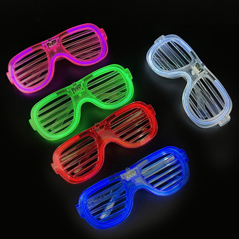 Gafas de persianas luminosas Bengdi Gafas de luz blanca fría led de colores KTV Bar Suministros fluorescentes Juguetes de vítores