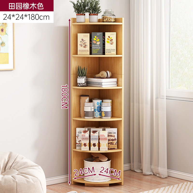 Estantería de piso de almacenamiento de rack sala de estar simple pared estantería dormitorio lectura rack multi-capa de almacenamiento a cuadros armario