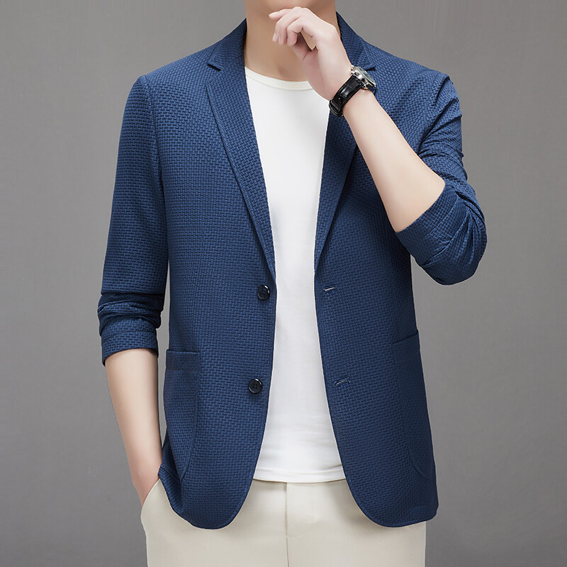 25 Years Spring and Autumn Casual Suit Light Luxury Men's Worsted Ice Silk Seamless Anti-wrinkle Non-ironing Single Western Men's Jacket