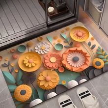 3D立体新款油画硅藻泥浴室防滑垫家用卫生间吸水速干脚垫可批发