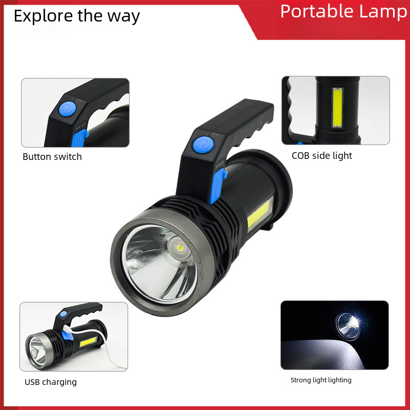Plastic strong light hand littering lighting outdoor longitudinal…
