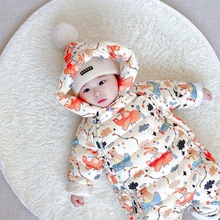 睿崽婴儿连体羽绒服冬季男女宝宝加厚保暖外出哈衣婴幼儿爬服冬装