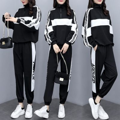 2025新款大卫衣大码女装胖mm中学生显瘦休闲两件套春秋季运动服套|undefined