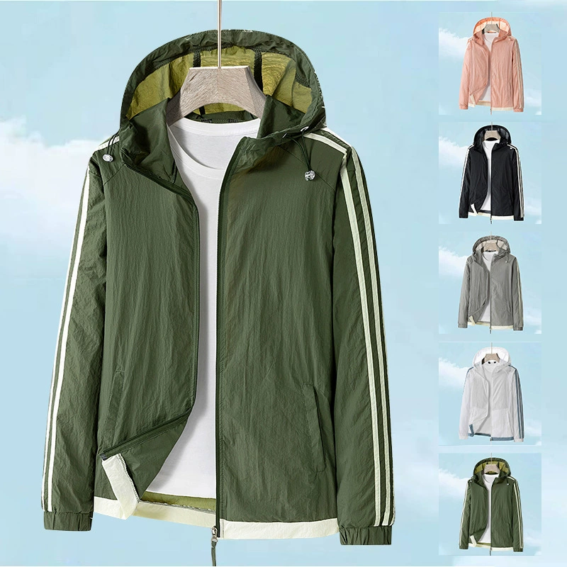 Летняя летняя солнцезащитная куртка куртка мужская толстая плюс большой размер свободного воздухопроницаемого спорта тонкий летний рыболовный костюм