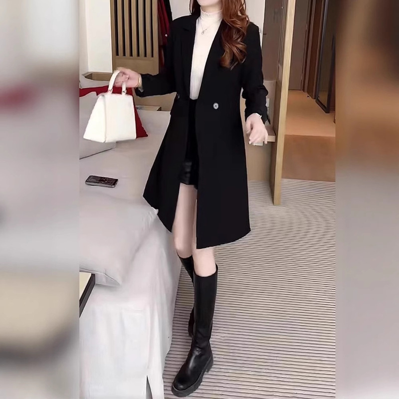 休闲风衣外套女士中长款2025年春秋冬季新款时尚收腰小个子大衣潮|undefined