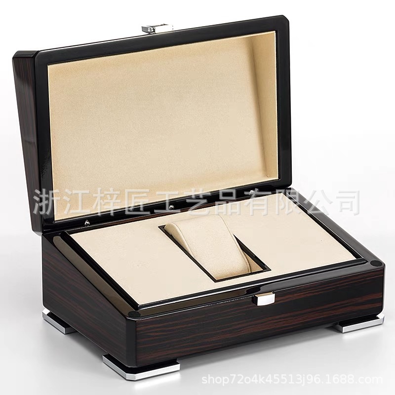 钢琴漆实木首饰盒木质收纳盒耳钉戒指珠宝高级饰品手表包装盒
