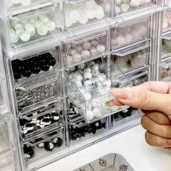 手作りビーズ収納ボックス引き出し型防塵デスクトップブレスレットルースビーズビーズ収納ボックス透明ビーズボックス