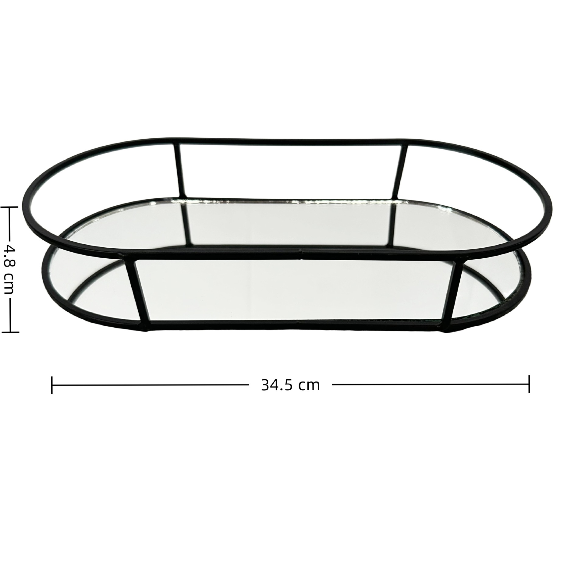 Espejo de lujo ligero bandeja de almacenamiento cosméticos perfumes joyas acabado estante de pastel estante de escritorio ins bandeja de aire
