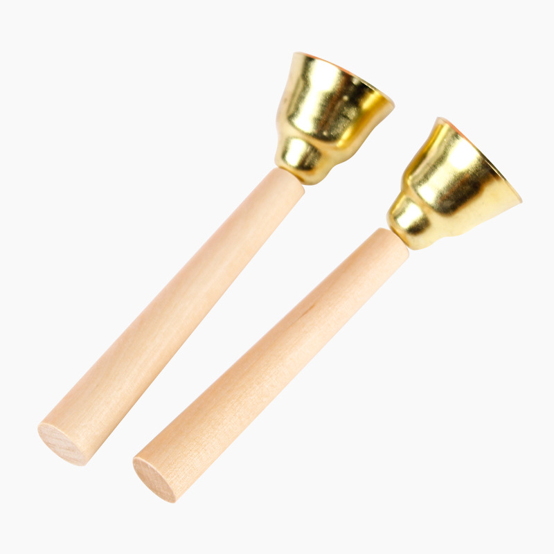 Campana de cobre Orff instrumento musical kindergarten educación temprana Escuela Primaria música material didáctico mango de madera Campana