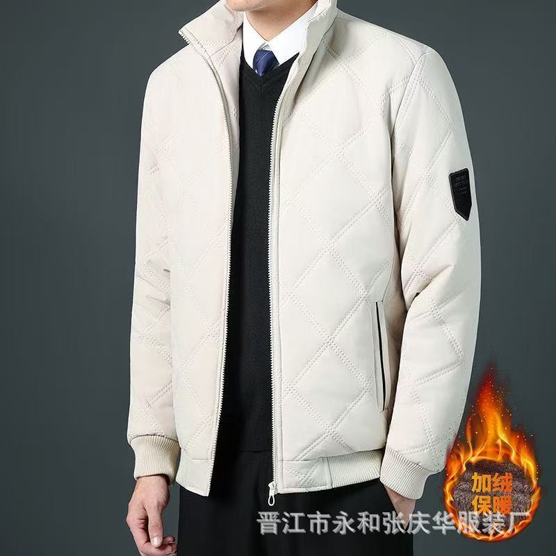 Chaqueta casual de algodón para hombre, modelo 2025, cuello alto, con forro polar y algodón grueso, fabricante de ropa, venta al por mayor, dropshipping