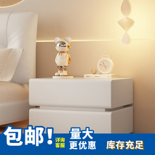 奶油风床头柜小型2024新款创意现代简约卧室家用悬浮全实木收纳柜