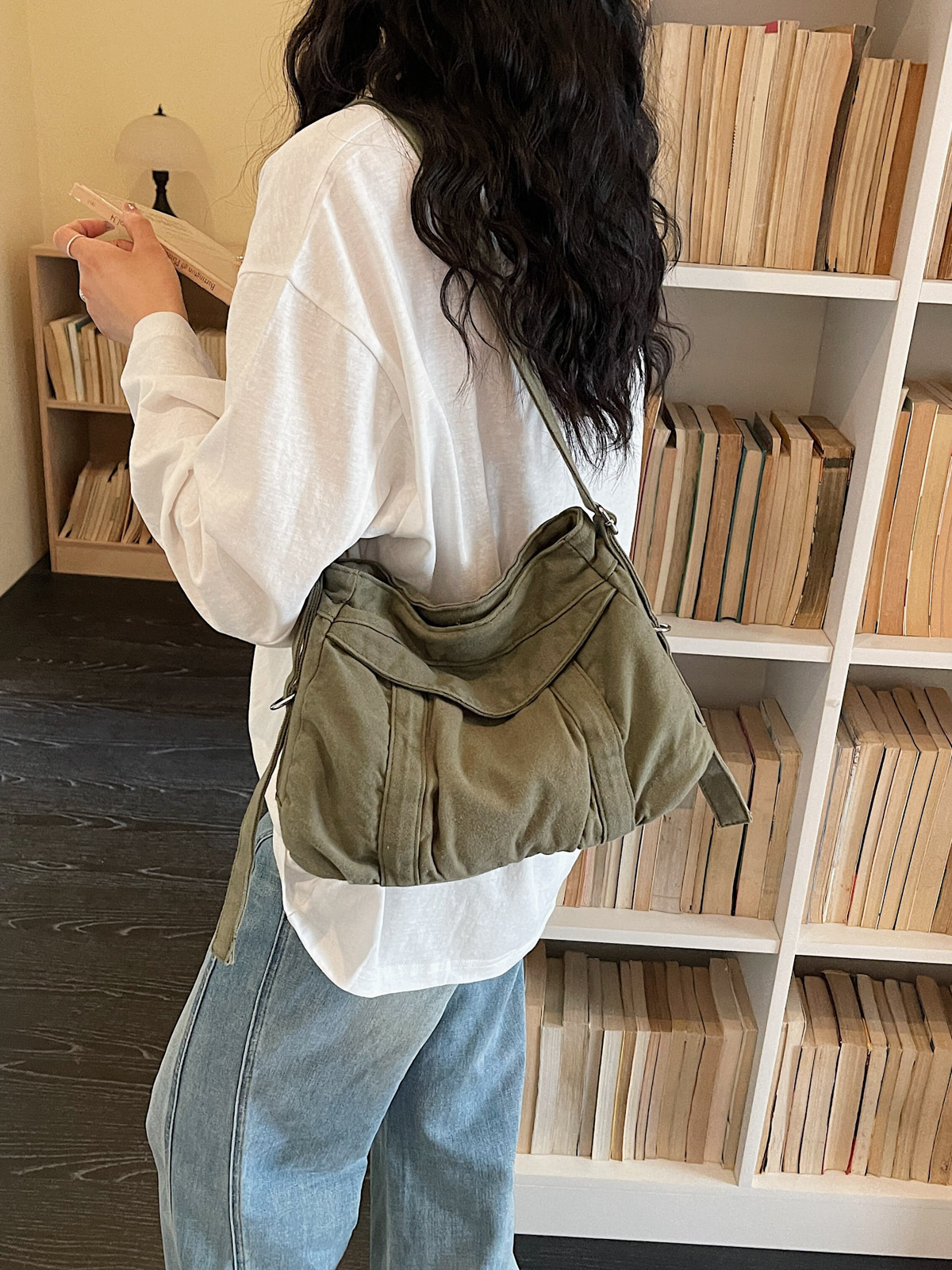 Bolso retro de gran capacidad para mujeres 2026 nuevo estilo lienzo de moda simple mochila de hombro para viajar bolsa de ocio