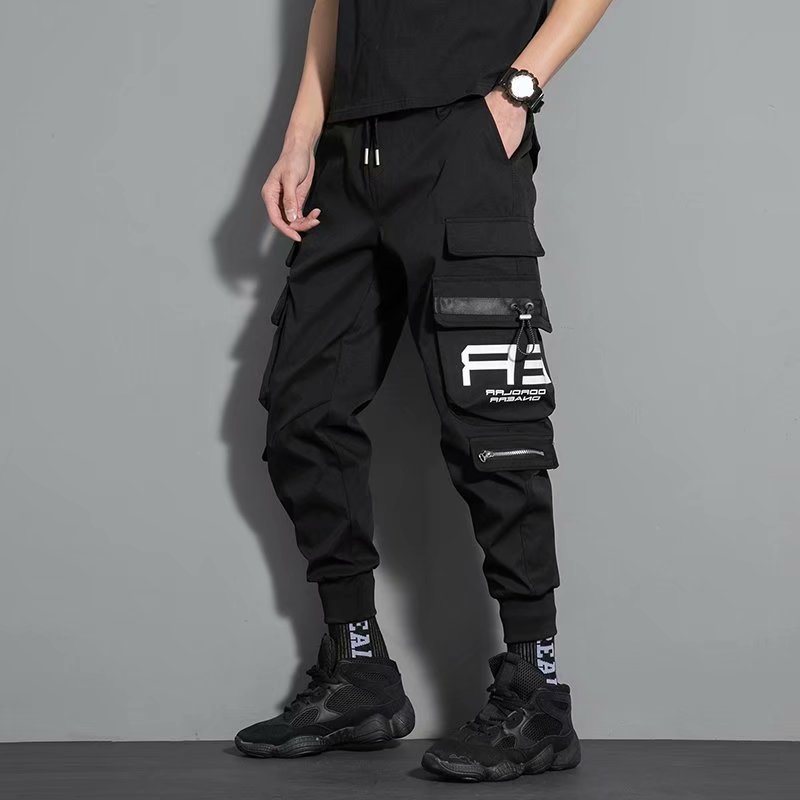 Small feet bundle feet nine points Harun trousers casual function overalls men with loose Korean version of the trend brand plankton handsome