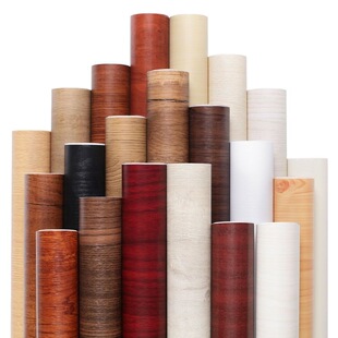 Oil-Proof Wooden Door Furniture Renovation Film Wardrobe Door Sticker Self-Adhesive Desktop Wood Grain Sticker Waterproof and Moisture-Proof Wallpaper