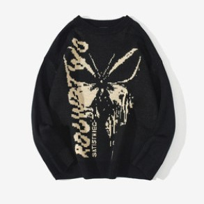 AliExpress Comercio exterior 2021 Otoño e Invierno estilo europeo y americano sombrero de mujer patrón de mariposa suéter jacquard suéter cálido image 4