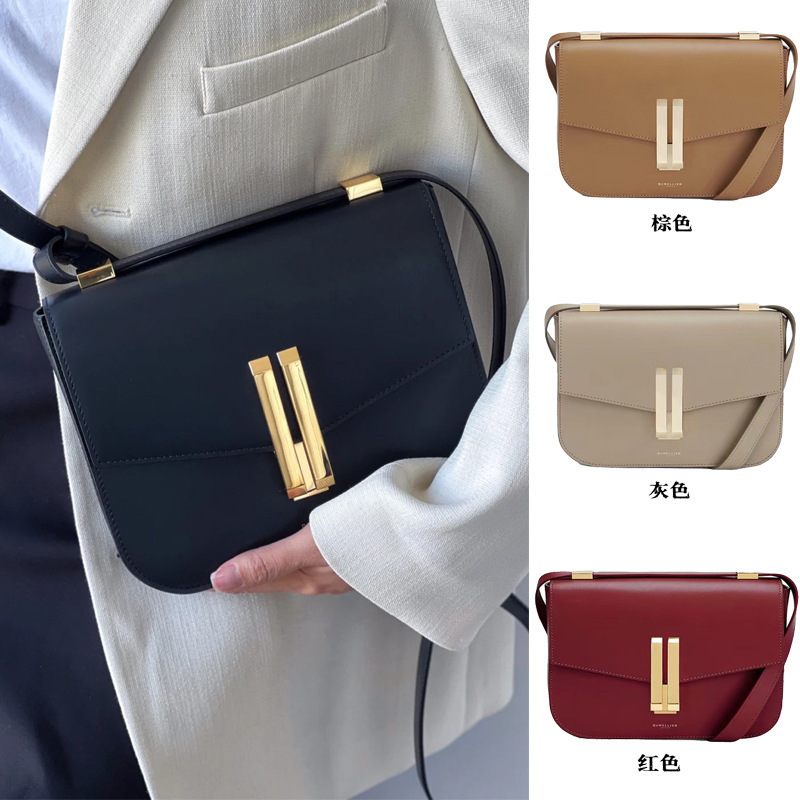 Demellier Tofu Bag - British niche genuine leather versatile shoulder and crossbody bag, designer light luxury small square bag Demellier Tofu Bag - British niche genuine leather versatile shoulder and crossbody bag, designer light luxury small square bag