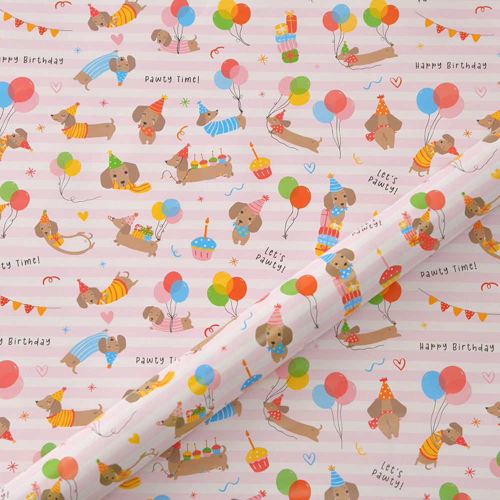 Nuevo papel de embalaje de regalo de dibujos animados de animales papel de regalo de cumpleaños para niños caja de regalo de vacaciones papel de regalo embalaje de papel recubierto