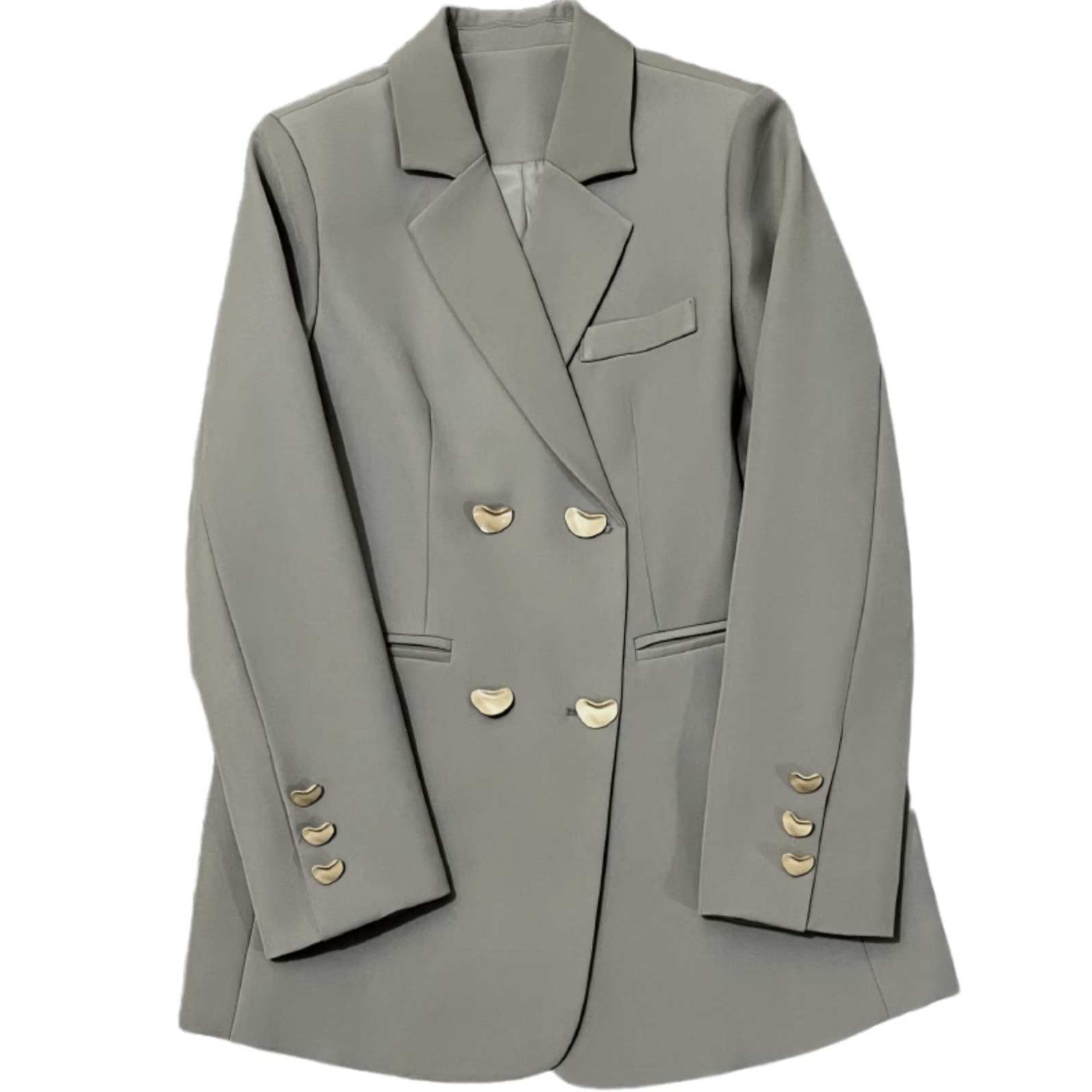 Blazer Casual de Vestir para Mujer de Poliéster Manga Larga con Cuello de Solapa