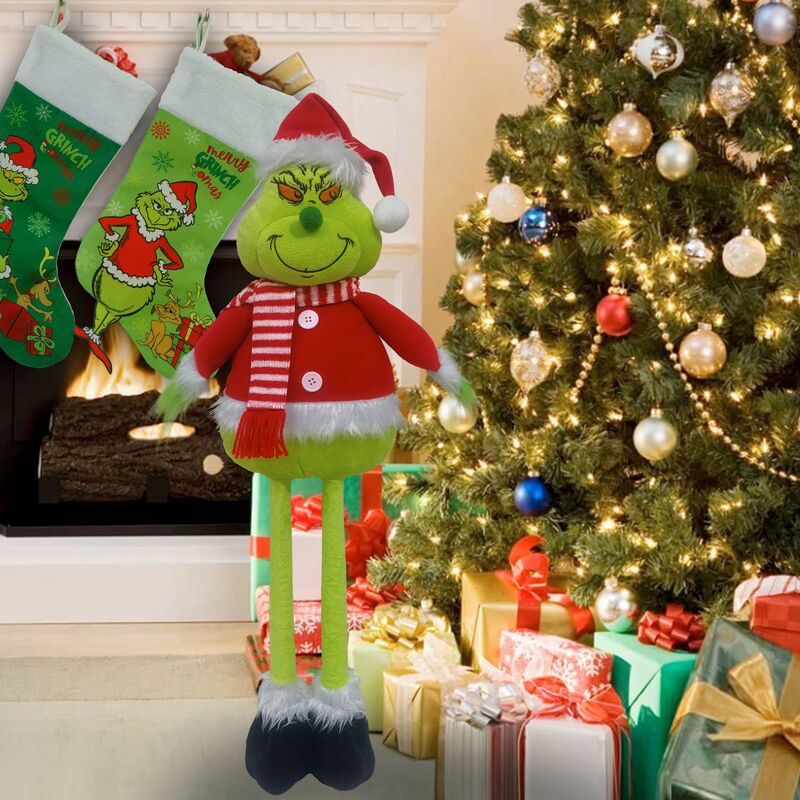 Christmas Grinch Telescopic Doll Green-Haired Monster Christmas Tree Decorations Grinch Elf Christmas Ornaments Christmas Grinch Telescopic Doll Green-Haired Monster Christmas Tree Decorations Grinch Elf Christmas Ornaments